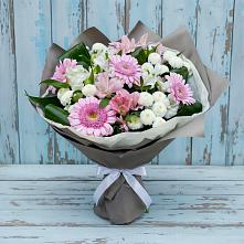 Букет цветов из:  Герберы, Альстромерии и Хризантемы в Покрово-Пригородном