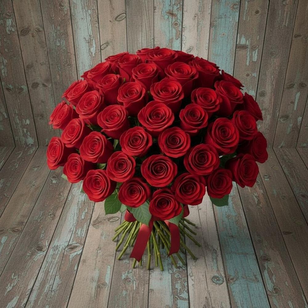 Букет 55 Красных роз Фридом в Покрово-Пригородном