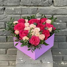 Цветочная композиция из Розы в коробке в Покрово-Пригородном