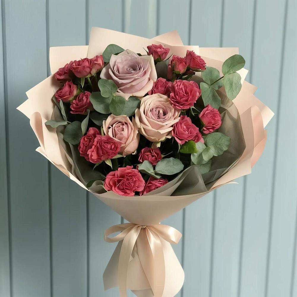 Букет цветов из: Гвоздики и Розы в Покрово-Пригородном