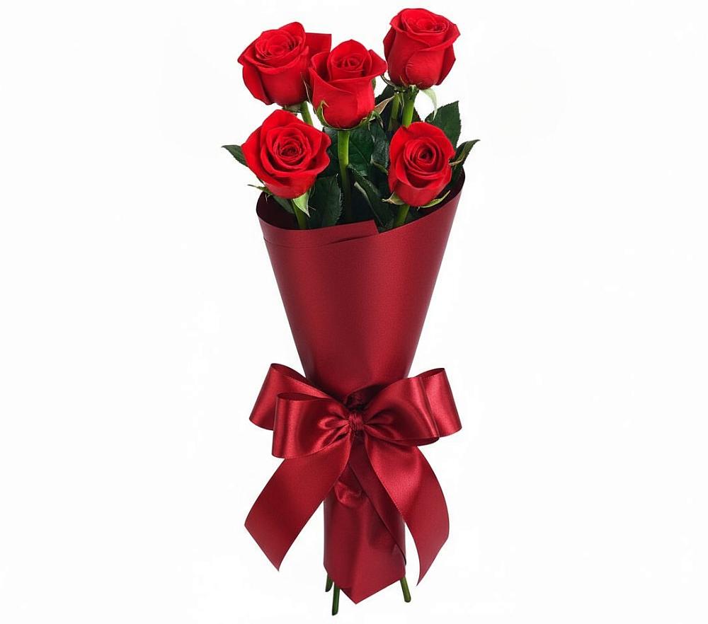 Букет 5 Красных роз Эдлесс Лав в Покрово-Пригородном