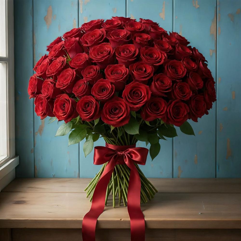 Букет Красные розы Блэк Меджик в Покрово-Пригородном