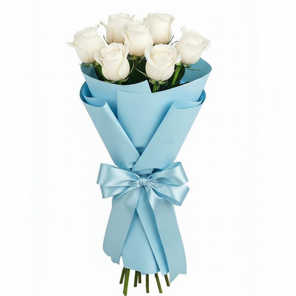 Букет 7 белых роз Проуд в Покрово-Пригородном