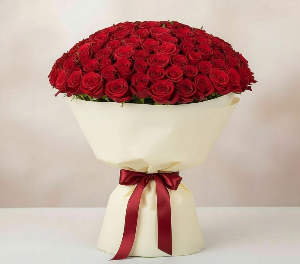 Букет 101 Красная роза Милано в Покрово-Пригородном