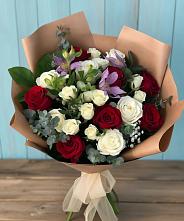 Букет цветов из:  Розы и Альстромерии в Покрово-Пригородном