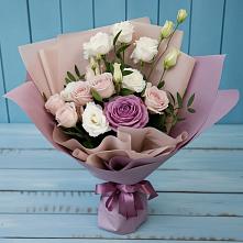 Букет цветов из:  Розы и Лизиантусы в Покрово-Пригородном