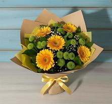 Букет цветов из:  Герберы и Хризантемы в Покрово-Пригородном
