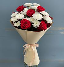 Букет цветов из:  Розы и Хризантемы в Покрово-Пригородном