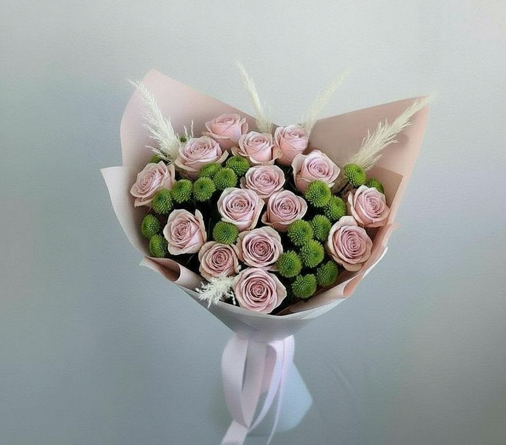 Букет цветов из: Розы и Хризантемы в Покрово-Пригородном