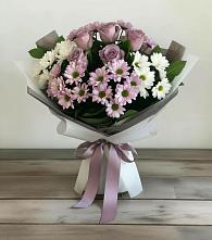 Букет цветов из:  Хризантемы и Розы в Покрово-Пригородном