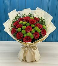 Букет цветов из:  Розы и Хризантемы в Покрово-Пригородном